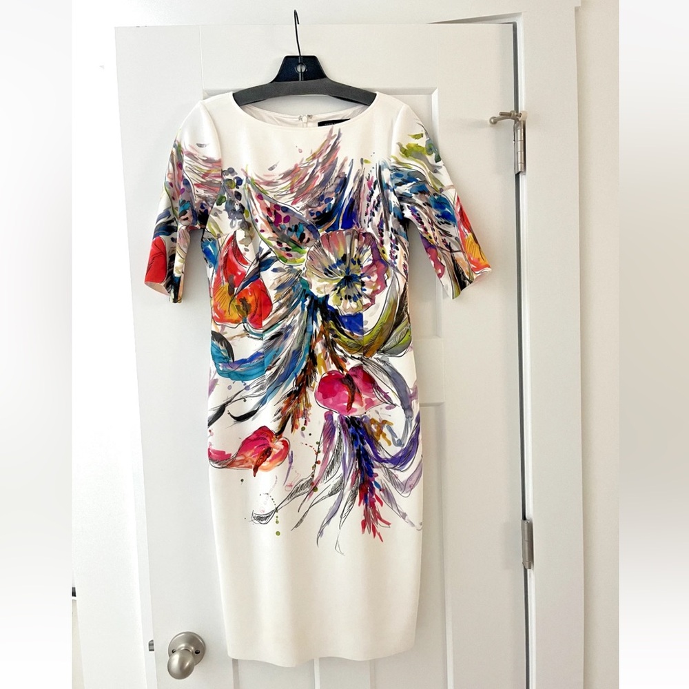 Teri Jon by Rickie Freeman: Colorful Abstract Print Dress